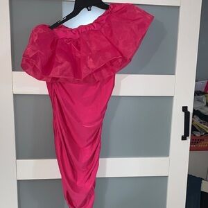 SHEIN One Shoulder Dress in Vibrant Pink